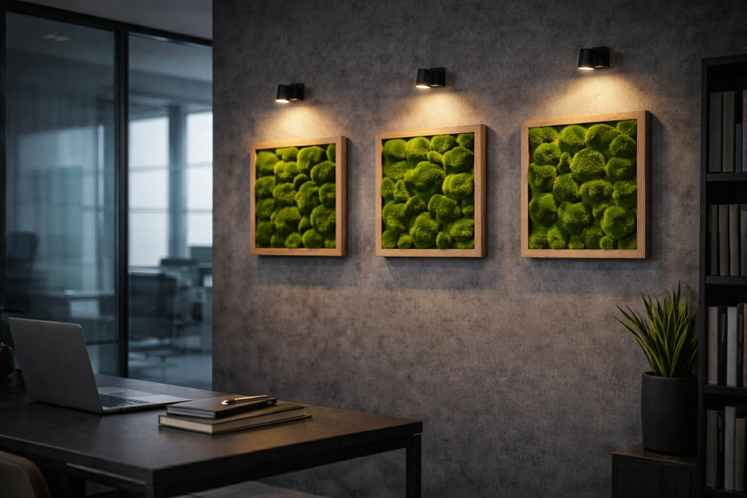 Mechové obrazy ožívají i v komerčních prostorech